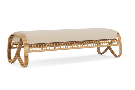 Lloyd Flanders - Riviera Garden Bench In Camel Finish With Raindrop Almond Fabric - 2780371522055 view 2
