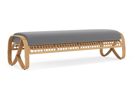 Lloyd Flanders - Riviera Garden Bench In Camel Finish With Remy Graphite Fabric - 2780371522003 view 2
