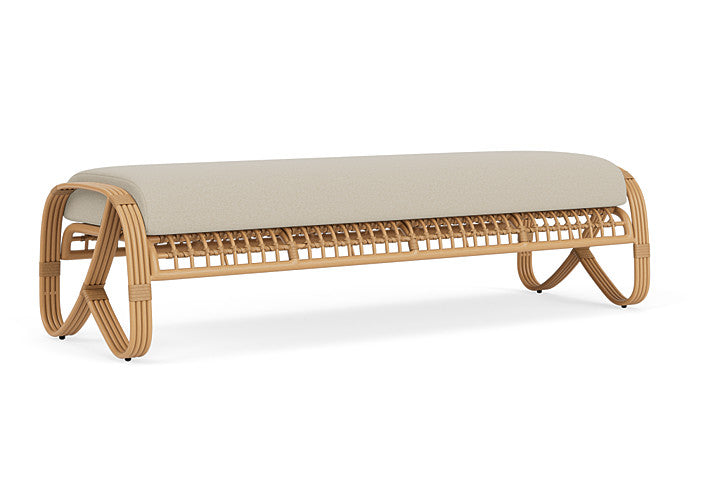 Lloyd Flanders - Riviera Garden Bench In Camel Finish With Rumba Straw Fabric - 2780371522008 view 2