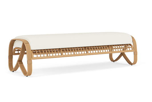 Lloyd Flanders - Riviera Garden Bench In Camel Finish With Sailcloth Salt Fabric - 278037152890 view 2