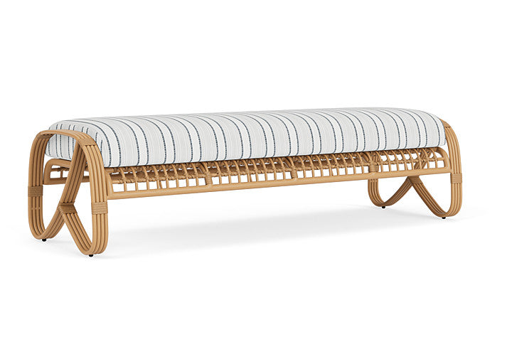 Lloyd Flanders - Riviera Garden Bench In Camel Finish With Tamer Fog Fabric - 2780371522037 view 2
