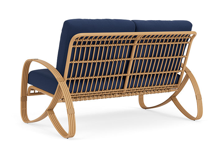 Lloyd Flanders - Riviera Loveseat In Camel Finish With Beach Navy Fabric - 2780501522013 view 2