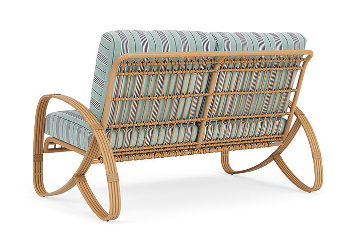 Lloyd Flanders - Riviera Loveseat In Camel Finish With Hansen Seaglass Fabric - 2780501521926 view 2