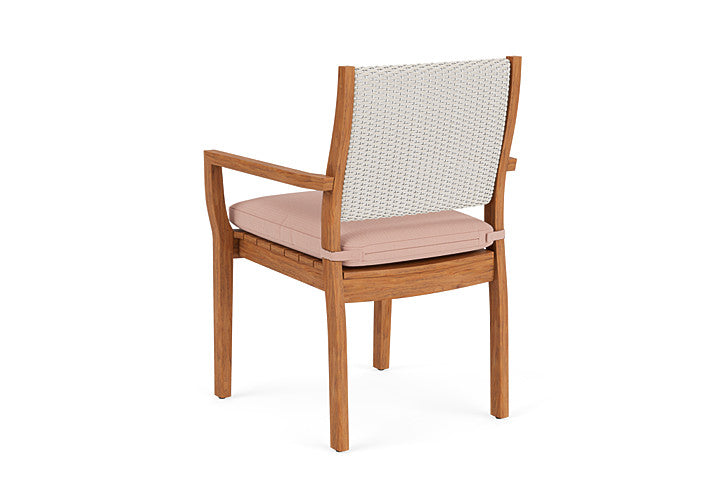 Lloyd Flanders - Teak Loom Back Teak Dining Armchair In Antique White Finish With Azulu Clay Fabric - 2862010712033 view 2