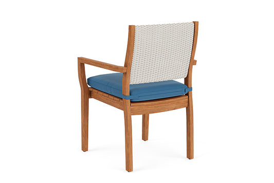 Lloyd Flanders - Teak Loom Back Teak Dining Armchair In Antique White Finish With Bamboo Bay Sky Fabric - 2862010712007 view 2
