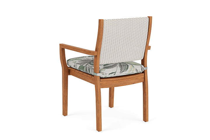 Lloyd Flanders - Teak Loom Back Teak Dining Armchair In Antique White Finish With Calidora Mist Fabric - 286201071094 view 2