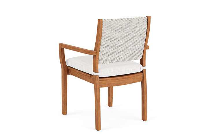 Lloyd Flanders - Teak Loom Back Teak Dining Armchair In Antique White Finish With Friendly Natural Fabric - 2862010712042 view 2