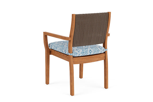 Lloyd Flanders - Teak Loom Back Teak Dining Armchair In Bark Finish With Aman Capri Fabric - 2862010081800 view 2