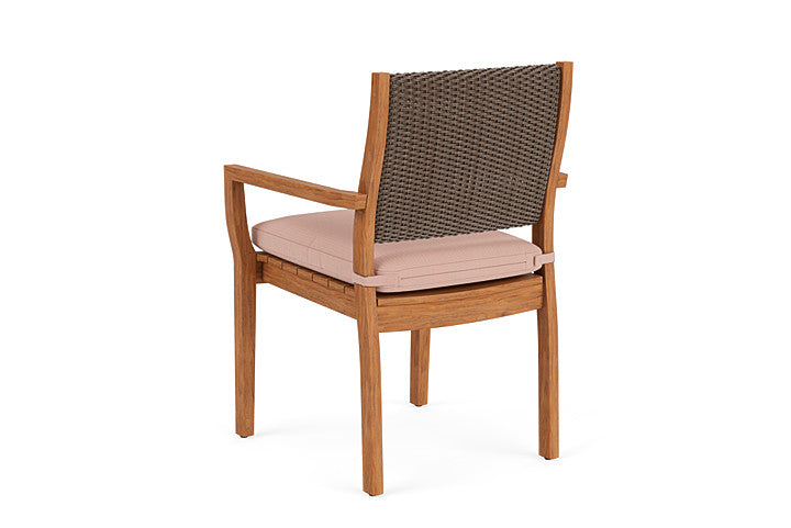Lloyd Flanders - Teak Loom Back Teak Dining Armchair In Bark Finish With Azulu Clay Fabric - 2862010082033 view 2
