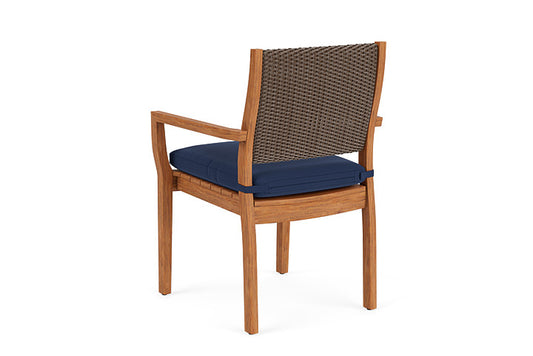 Lloyd Flanders - Teak Loom Back Teak Dining Armchair In Bark Finish With Beach Navy Fabric - 2862010082013 view 2