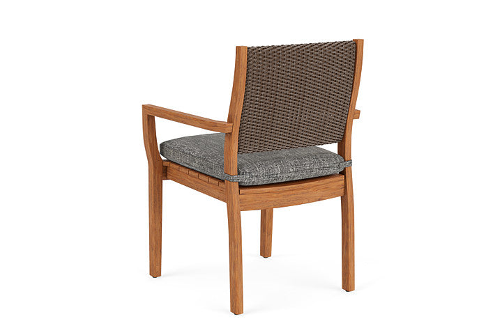 Lloyd Flanders - Teak Loom Back Teak Dining Armchair In Bark Finish With Black Sand Fabric - 2862010082040 view 2