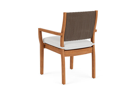 Lloyd Flanders - Teak Loom Back Teak Dining Armchair In Bark Finish With Canvas Natural Fabric - 286201008159 view 2