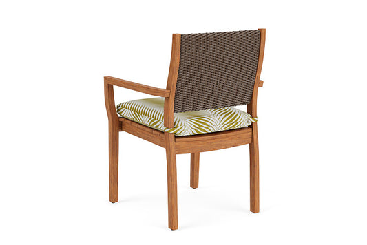 Lloyd Flanders - Teak Loom Back Teak Dining Armchair In Bark Finish With Clock Out Dew Fabric - 2862010082083 view 2