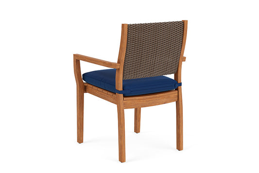 Lloyd Flanders - Teak Loom Back Teak Dining Armchair In Bark Finish With Flagship Lapis Fabric - 2862010081813 view 2