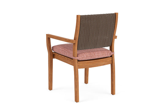Lloyd Flanders - Teak Loom Back Teak Dining Armchair In Bark Finish With Friendly Carnival Fabric - 2862010082043 view 2
