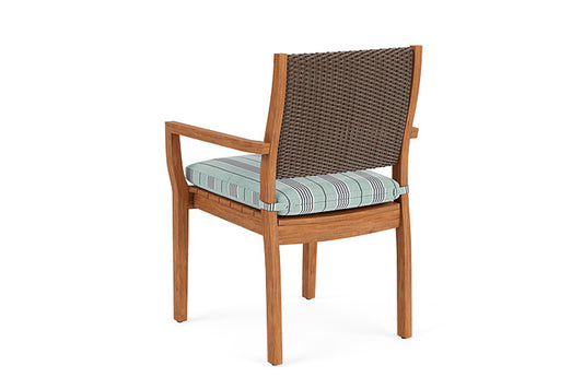 Lloyd Flanders - Teak Loom Back Teak Dining Armchair In Bark Finish With Hansen Seaglass Fabric - 2862010081926 view 2