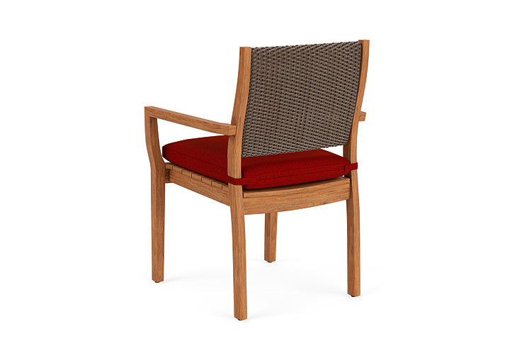 Lloyd Flanders - Teak Loom Back Teak Dining Armchair In Bark Finish With Partyline Lollipop Fabric - 2862010082054 view 2