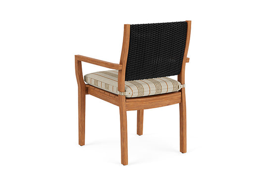 Lloyd Flanders - Teak Loom Back Teak Dining Armchair In Ebony Finish With Amber Waves Fabric - 2862010132044 view 2