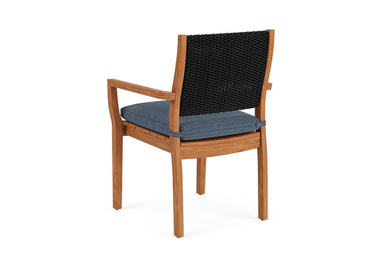 Lloyd Flanders - Teak Loom Back Teak Dining Armchair In Ebony Finish With Deluna Aegean Fabric - 2862010132030 view 2