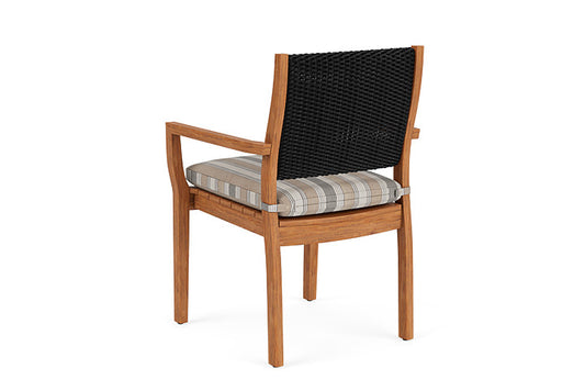 Lloyd Flanders - Teak Loom Back Teak Dining Armchair In Ebony Finish With Purveyor Pewter Fabric - 286201013146 view 2