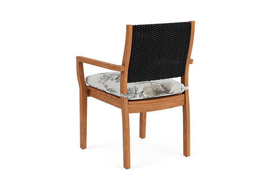 Lloyd Flanders - Teak Loom Back Teak Dining Armchair In Ebony Finish With Serena Floral Dove Fabric - 2862010132077 view 2