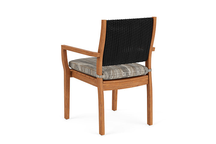 Lloyd Flanders - Teak Loom Back Teak Dining Armchair In Ebony Finish With Woodgrain Ash Fabric - 286201013723 view 2