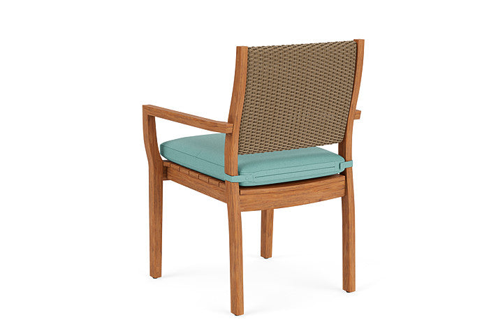 Lloyd Flanders - Teak Loom Back Teak Dining Armchair In Fawn Finish With Fife Aruba Fabric - 286201005748 view 2