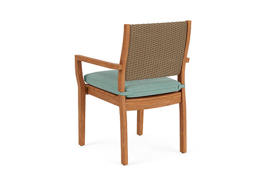 Lloyd Flanders - Teak Loom Back Teak Dining Armchair In Fawn Finish With Pavian Pool Fabric - 2862010052045 view 2