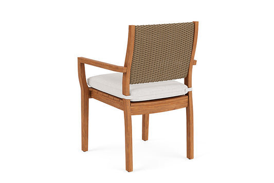 Lloyd Flanders - Teak Loom Back Teak Dining Armchair In Fawn Finish With Reflections Snow Fabric - 2862010052014 view 2