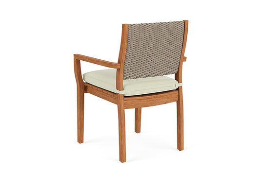 Lloyd Flanders - Teak Loom Back Teak Dining Armchair In French Beige Finish With Bamboo Bay Meadow Fabric - 2862010072060 view 2