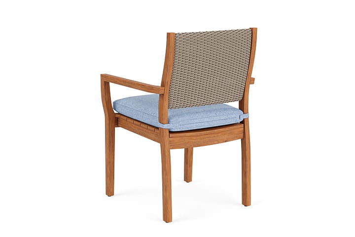 Lloyd Flanders - Teak Loom Back Teak Dining Armchair In French Beige Finish With Demo Skyway Fabric - 286201007065 view 2