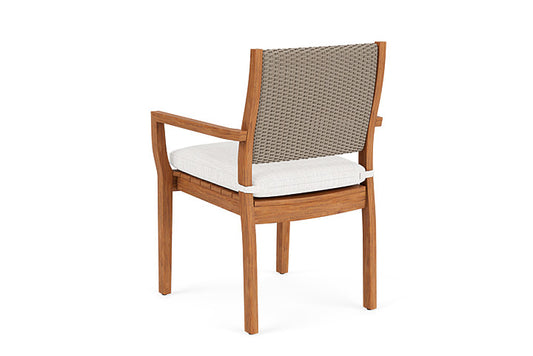 Lloyd Flanders - Teak Loom Back Teak Dining Armchair In French Beige Finish With Friendly Natural Fabric - 2862010072042 view 2