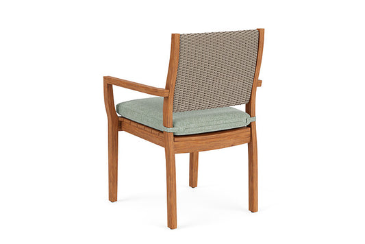 Lloyd Flanders - Teak Loom Back Teak Dining Armchair In French Beige Finish With Serene Spa Fabric - 2862010072031 view 2