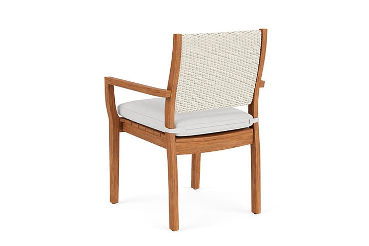 Lloyd Flanders - Teak Loom Back Teak Dining Armchair In Ivory Finish With Canvas Natural Fabric - 286201046159 view 2