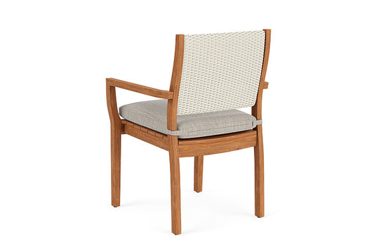 Lloyd Flanders - Teak Loom Back Teak Dining Armchair In Ivory Finish With Friendly Flax Fabric - 2862010462026 view 2