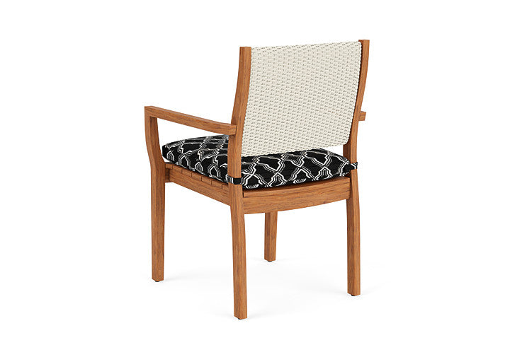 Lloyd Flanders - Teak Loom Back Teak Dining Armchair In Ivory Finish With Luna Onyx Fabric - 2862010462071 view 2