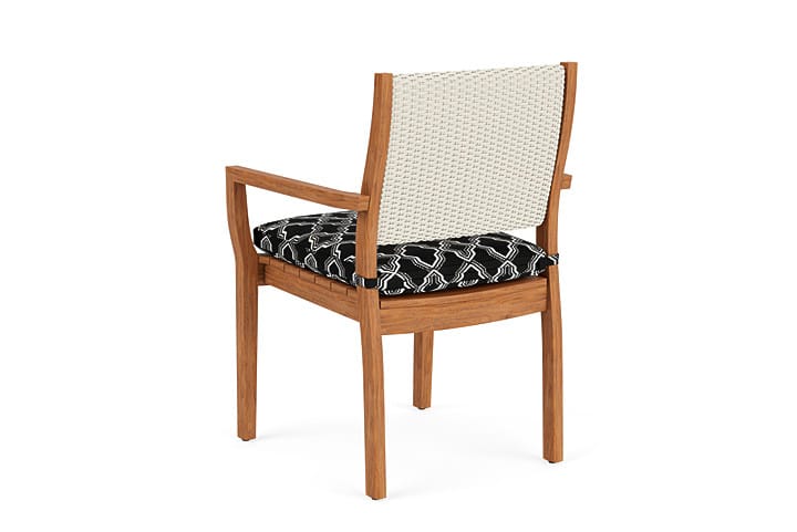 Lloyd Flanders - Teak Loom Back Teak Dining Armchair In Ivory Finish With Luna Onyx Fabric - 2862010462071 view 2