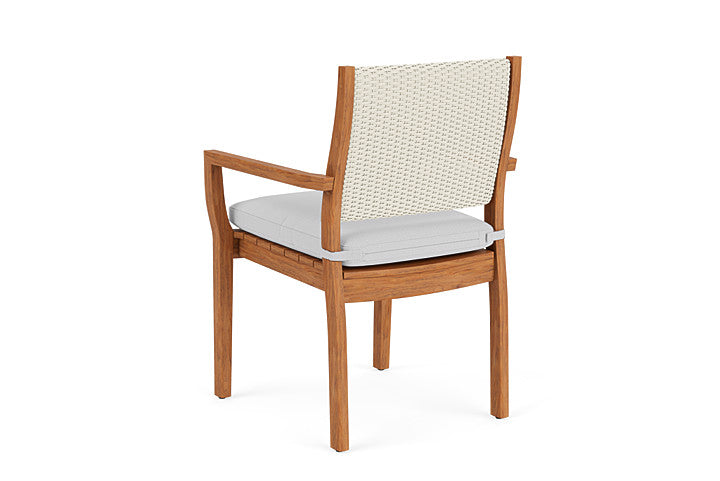 Lloyd Flanders - Teak Loom Back Teak Dining Armchair In Ivory Finish With Reflections Ice Fabric - 2862010462052 view 2