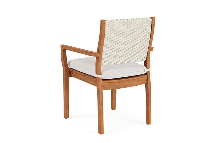Lloyd Flanders - Teak Loom Back Teak Dining Armchair In Ivory Finish With Reflections Snow Fabric - 2862010462014 view 2