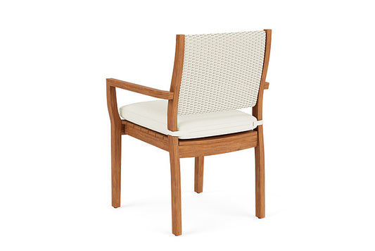 Lloyd Flanders - Teak Loom Back Teak Dining Armchair In Ivory Finish With Sailcloth Salt Fabric - 286201046890 view 2