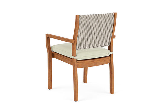 Lloyd Flanders - Teak Loom Back Teak Dining Armchair In Linen Finish With Bamboo Bay Meadow Fabric - 2862010022060 view 2