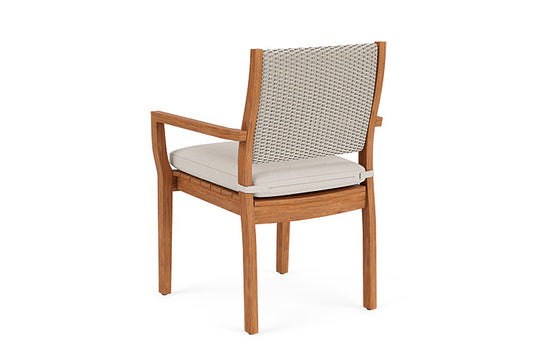 Lloyd Flanders - Teak Loom Back Teak Dining Armchair In Linen Finish With Canvas Canvas Fabric - 286201002319 view 2
