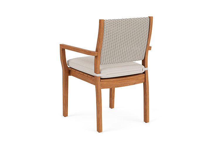 Lloyd Flanders - Teak Loom Back Teak Dining Armchair In Linen Finish With Canvas Canvas Fabric - 286201002319 view 2