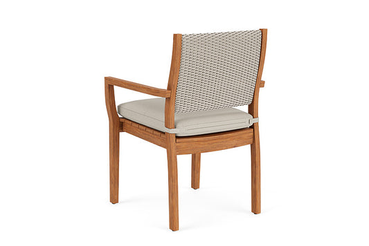 Lloyd Flanders - Teak Loom Back Teak Dining Armchair In Linen Finish With Fife Fog Fabric - 286201002181 view 2