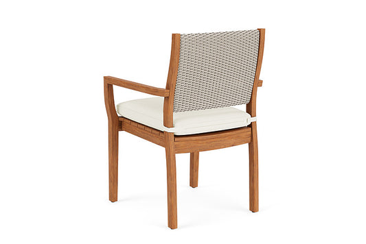 Lloyd Flanders - Teak Loom Back Teak Dining Armchair In Linen Finish With Sailcloth Salt Fabric - 286201002890 view 2