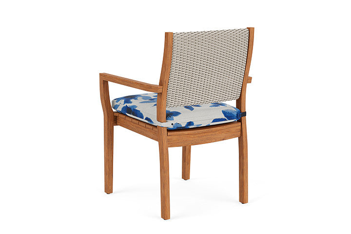 Lloyd Flanders - Teak Loom Back Teak Dining Armchair In Linen Finish With Watercolor Blossom Capri Fabric - 286201002672 view 2