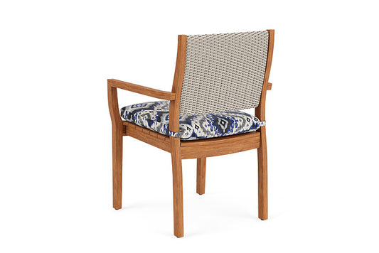 Lloyd Flanders - Teak Loom Back Teak Dining Armchair In Linen Finish With Yoko Mediterranean Fabric - 286201002705 view 2