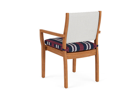 Lloyd Flanders - Teak Loom Back Teak Dining Armchair In Matte White Finish With Berkely Hall Navy Fabric - 2862010042063 view 2