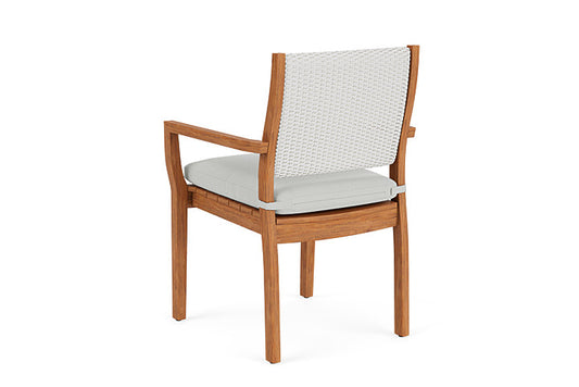 Lloyd Flanders - Teak Loom Back Teak Dining Armchair In Matte White Finish With Bright Side Fog Fabric - 2862010042012 view 2