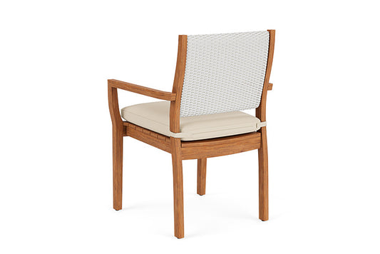 Lloyd Flanders - Teak Loom Back Teak Dining Armchair In Matte White Finish With Callen Pearl Fabric - 2862010042021 view 2